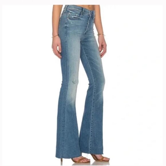 Mother Pixie Cruiser Fray Rumor Has It Flare Jeans - Women's Size 27*30 - Blue - Picture 2 of 12